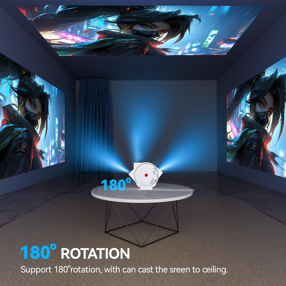 HRSZ04 Mini Projector Rotation is 180°.