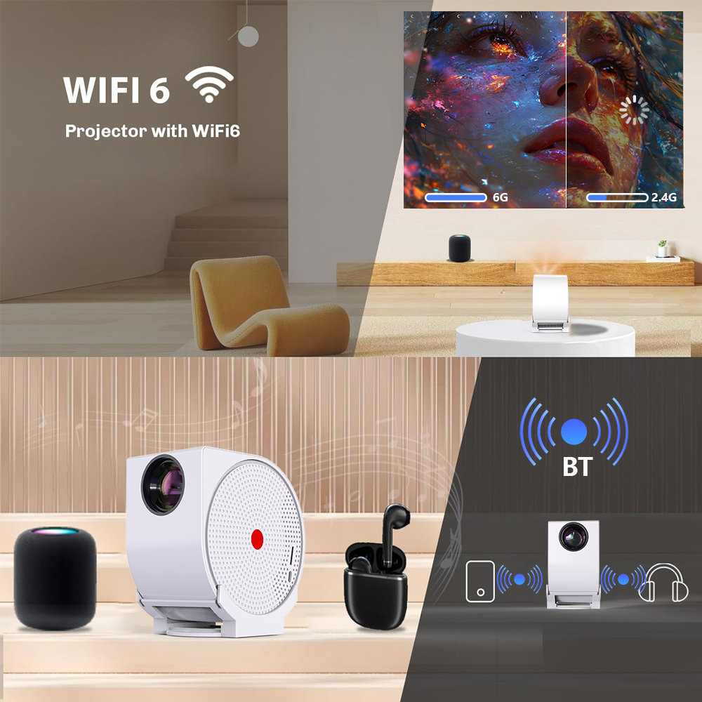 HRSZ04 Projector Suppots Bluetooth and Wifi
