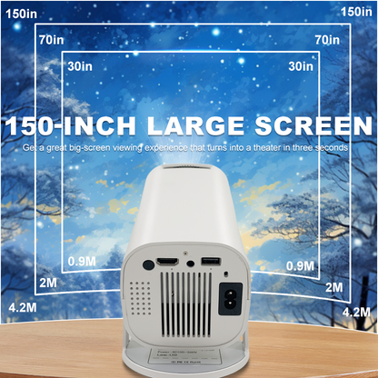 E100 Projector Screen Size is 150 INCH