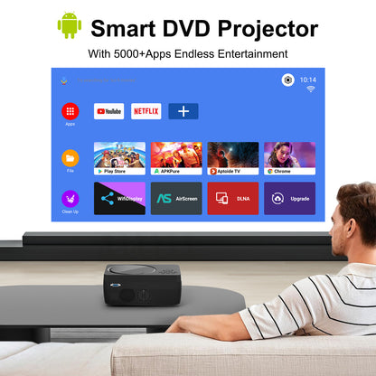H96 Max W11 LED Portable Projector With 5000+ Apps