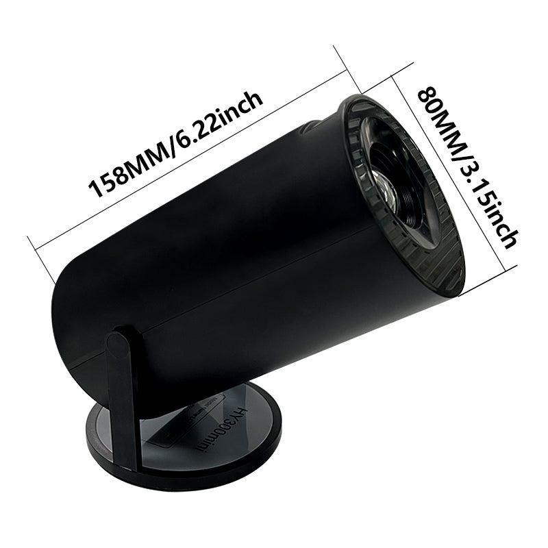 HY300 Mini Projector Black Dimension