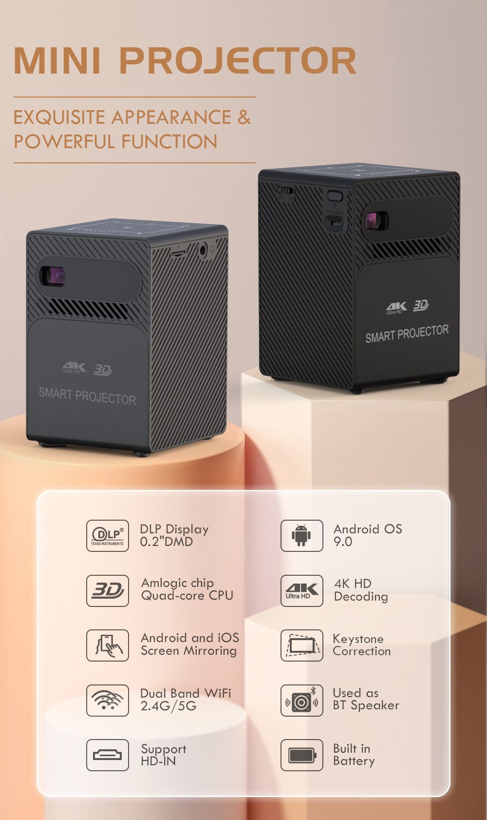 P18 Mini Projector Multiple Function