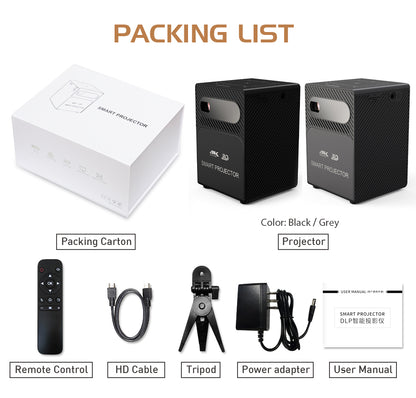 P18 Mini Projector Packing Include Remote Control HD Cable Tripod Power Adapter and User Manual