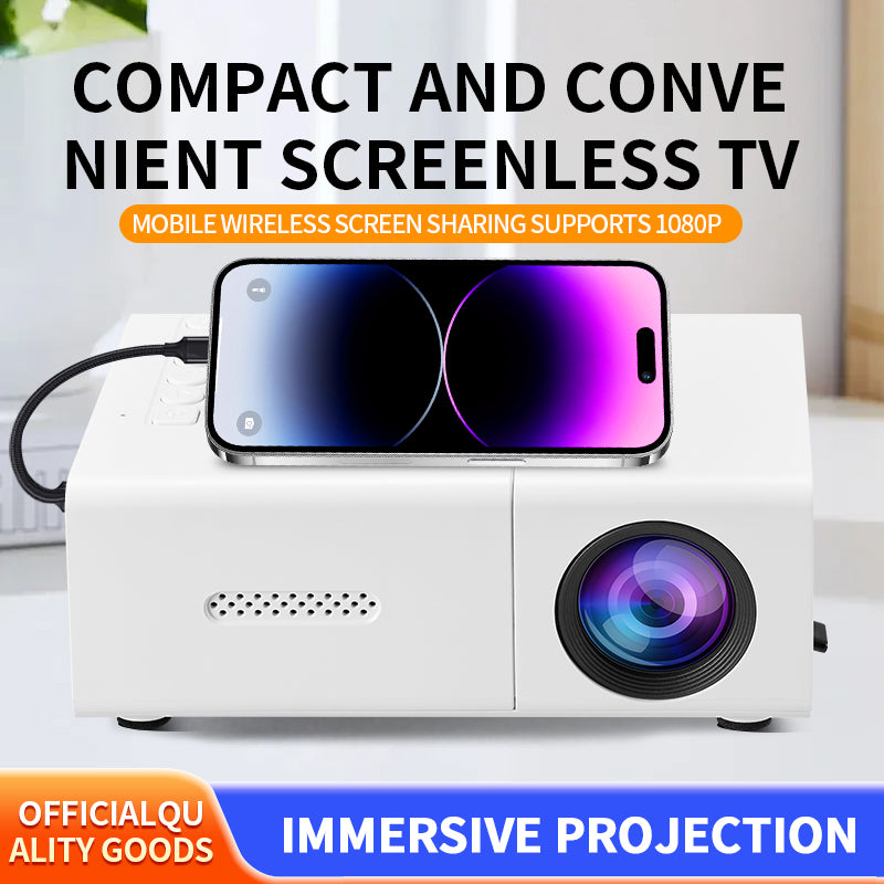 YG300 Pocket Projector White can be easily connected with type-C Cable